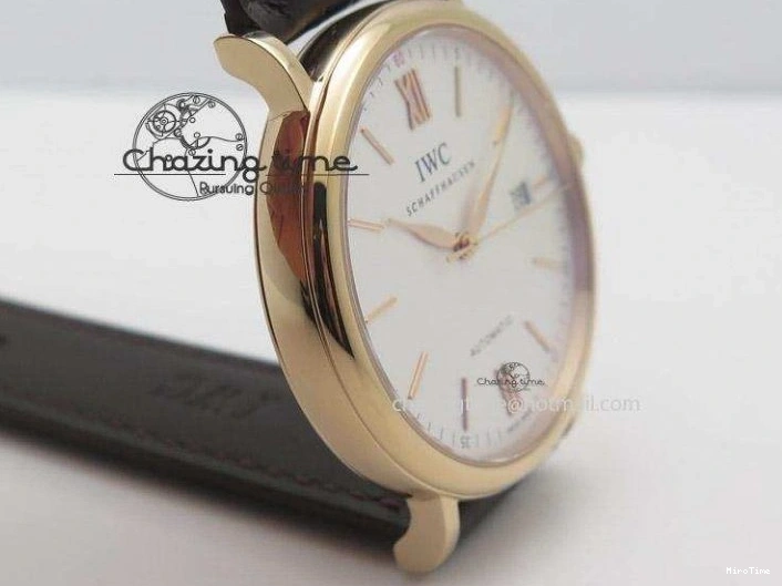 MIROTIME 1223 Modern Portofino SCHAFFHAUSEN RG MKF 1:1 V2 Best Edition White Dial On Brown Leather Strap A 7344